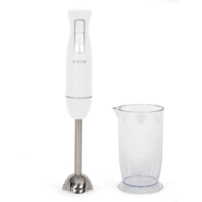 Frullatore ad immersione con ciotola - LIVOO - DOP245W - 400 W - 2 velocità - Bianco