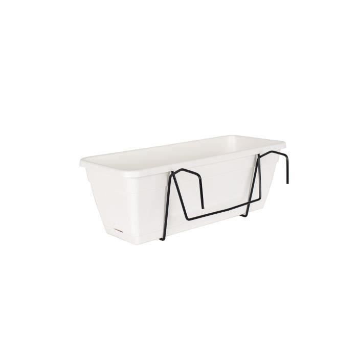 ARTEVASI Kit Jardiniere Venezia avec r?serve d'eau - 10 L - 49 x 19,5 x 16,6 cm - Blanc