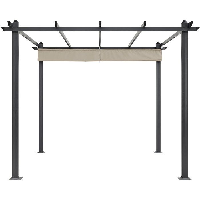 Image secondaire de Pergola CORDOBA 3x3 m avec toit rétractable en aluminium et toile beige