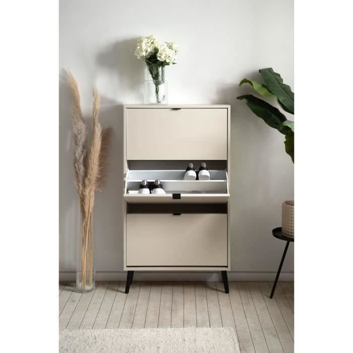 Meuble à chaussures moderne Cachemire 3 abattants - 12 paires