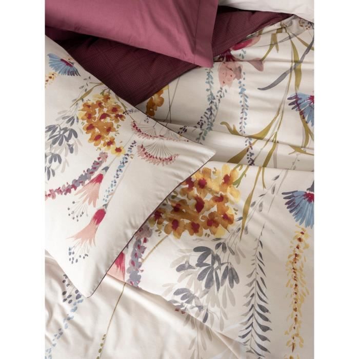 Image secondaire de Parure de lit - 1 housse de couette 220 x 240 cm + 2 taies d'oreiller 60 x 60 cm - 100% coton renforcé - Rouge