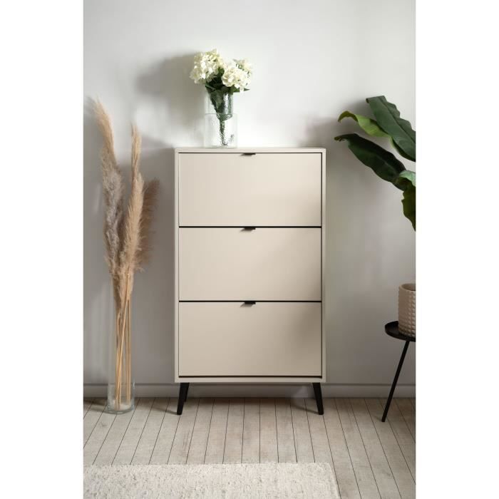 Image secondaire de Meuble à chaussures moderne Cachemire 3 abattants - 12 paires