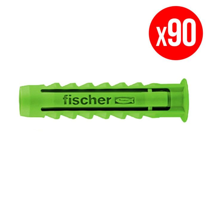 FISCHER - Cheville a quadruple expansion SX Green 8x40 mm - fabriquée a base de matieres premieres renouvelables - Boîte de 90
