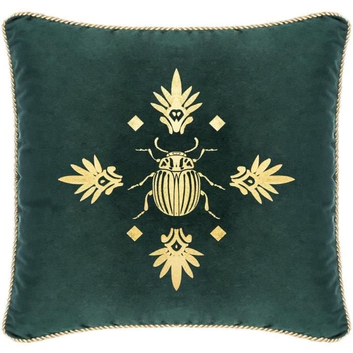 Coussin en velours Abeil Ced - 40 x 40 cm - Vert cedre