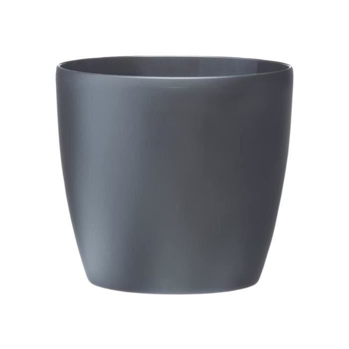 Vaso da fiori rotondo ELHO Bruxelles Wheels 40 - Nero - Ø 39 x H 37 cm - interno - 100% riciclato