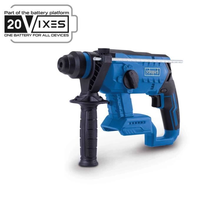 Trapano senza spazzole - SCHEPPACH - 20V IXES - 2,2 joule - SDS Plus - 1400 giri/min - senza batteria né caricabatterie - BC-RHD230-X