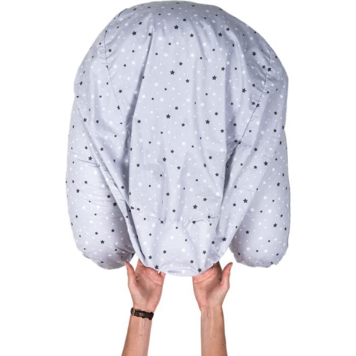 P'TIT LIT Charlotte pour coussin d'allaitement - Étoiles - Bleu