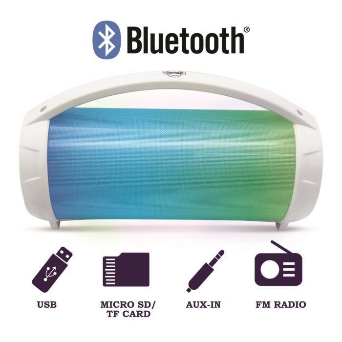 FLASHBOOM Enceinte Bluetooth portable entierement lumineuse avec micro filaire détachable iParty - LEXIBOOK