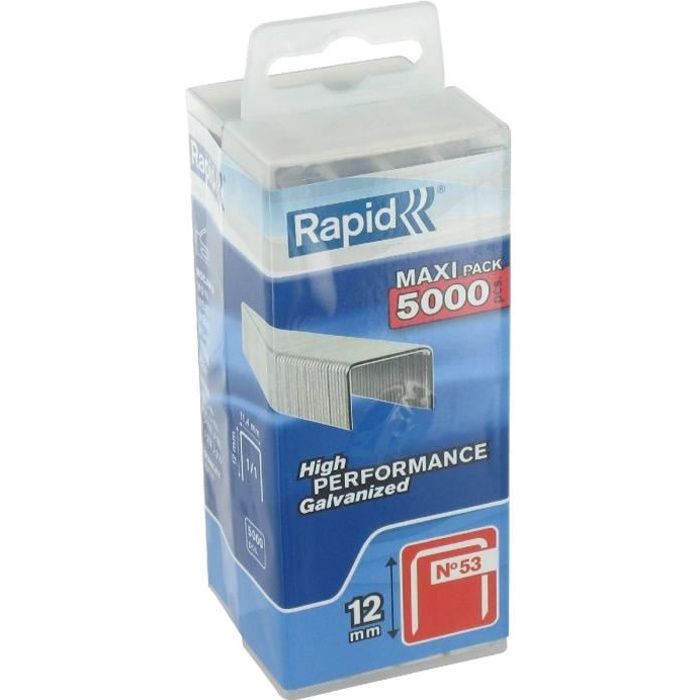 RAPID 5000 agrafes n°53 Rapid Agraf 12mm