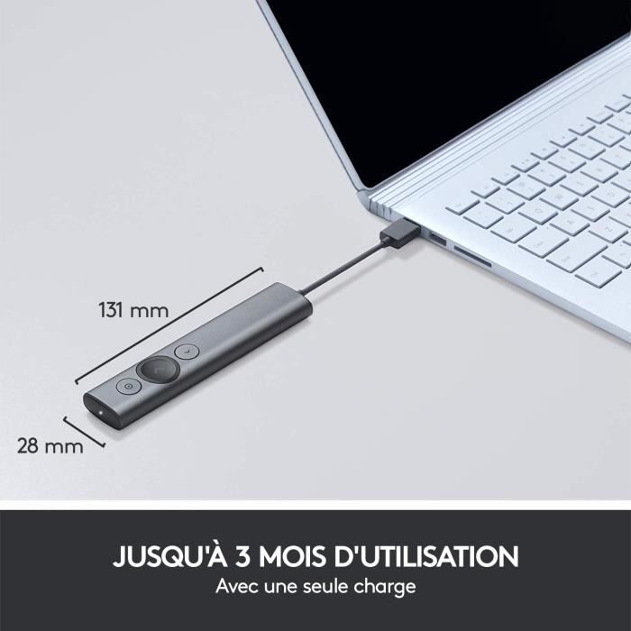 LOGITECH Pointeur SPOTLIGHT PRESENTER Gris