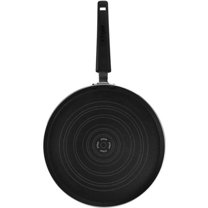 SITRAM - crepiere, poele a crepes de 28 cm - revetement anti adhésif - tous feux sauf induction