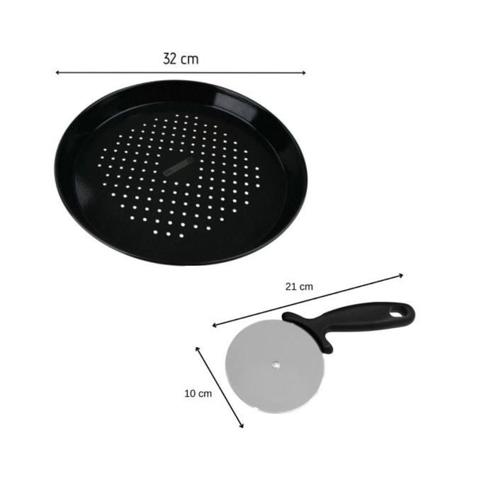 Image secondaire de Ensemble plaque à pizza perforée et roulette - FACKELMANN PROFESSIONAL - 32 cm
