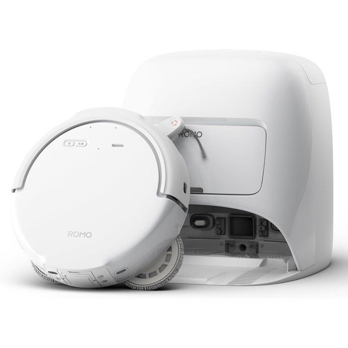 DJI ROMO S - Robot aspirapolvere e lavapavimenti con docking station - 25000 Pa - 260 ml - Bianco