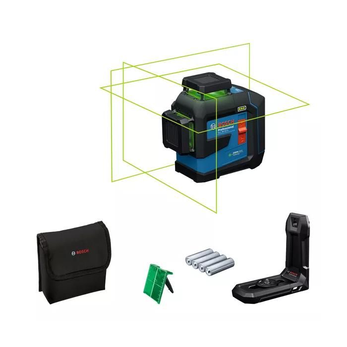 Image secondaire de Laser lignes 3 plans GLL 80-33 G Professional + 4 piles 1.5 V LR6 AA - BOSCH - 601065500