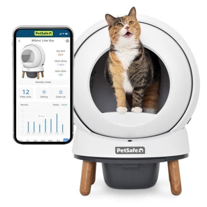 Cassetta igienica autopulente - PETSAFE - SMART SPIN - Connessa - Bianca