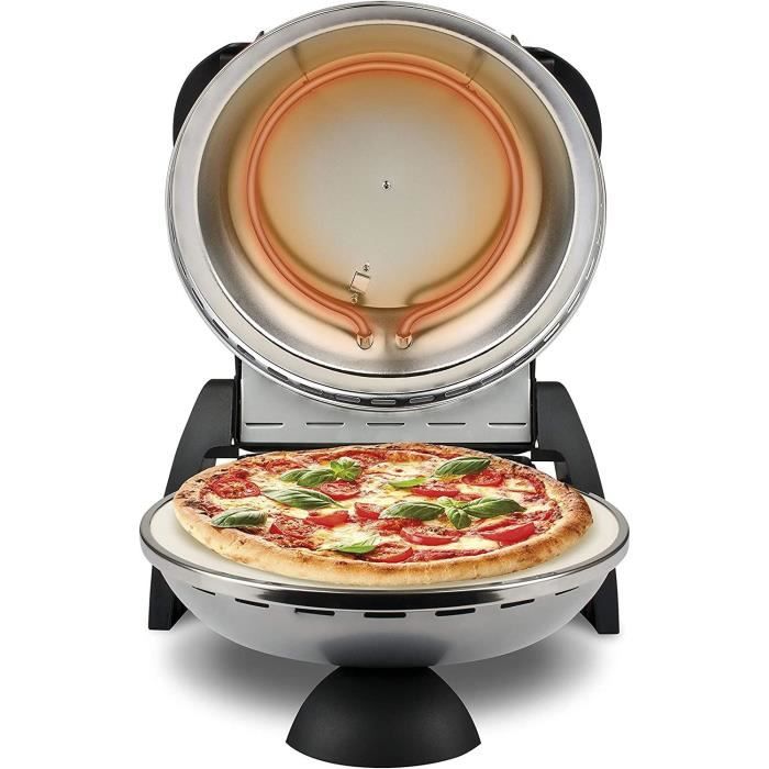Four a pizza G3 FERRARI - Limited Edition - 31cm - 1200 Watt - Plaque en pierre réfractaire - Gris / Noir