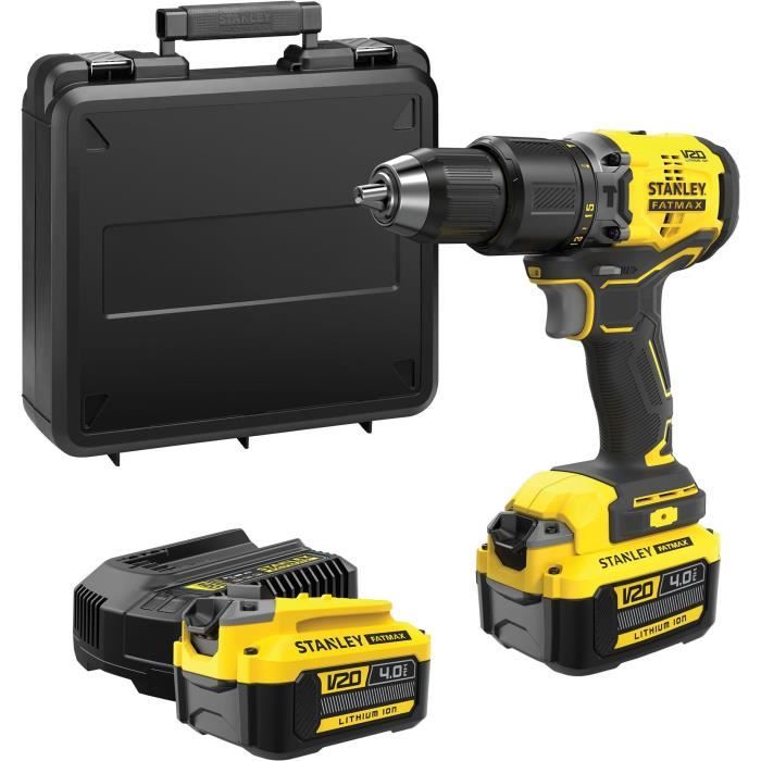 Brushless impact drill driver 60 Nm - Lithium 18V - 2 Batteries 4Ah - STANLEY FATMAX V20 - SFMCD715M2K-QW