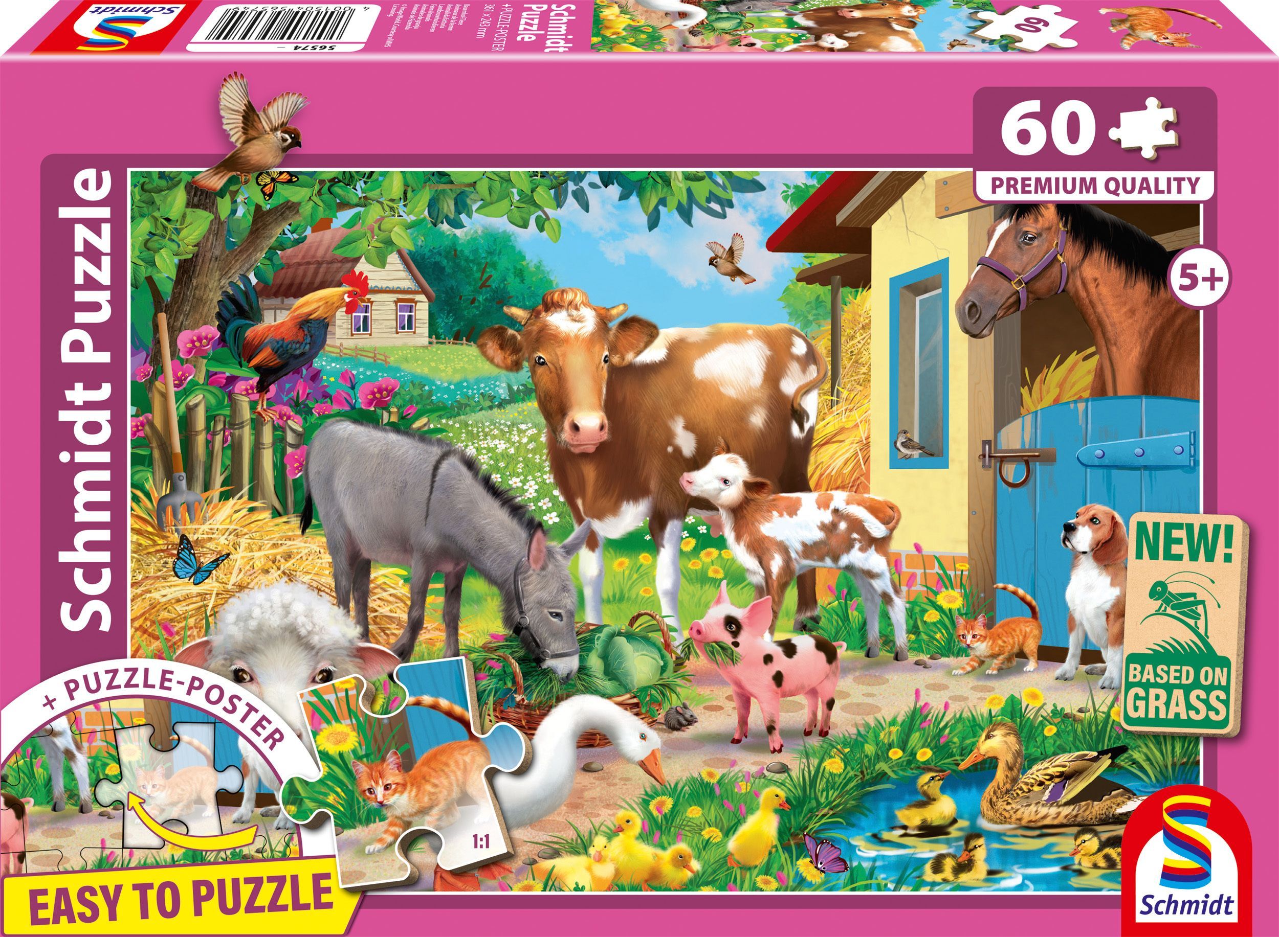 Puzzle Animaux de la Ferme - 60 Pièces pour Enfants à Partir de 5 Ans