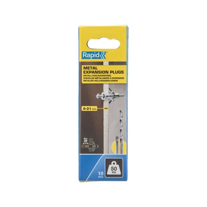 Blister da 10 pezzi. tasselli ad espansione metallici ø13x52 viti m6x63 5001553 rapidi