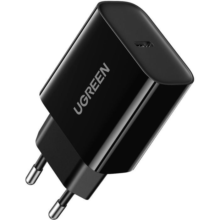 Chargeur Secteur UGREEN 20W USB-C Noir - Recharge Rapide pour Smartphones et Tablettes