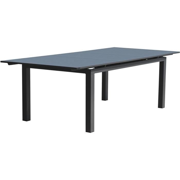 Table de Jardin Extensible MIAMI en Aluminium Gris Anthracite - 12 Personnes
