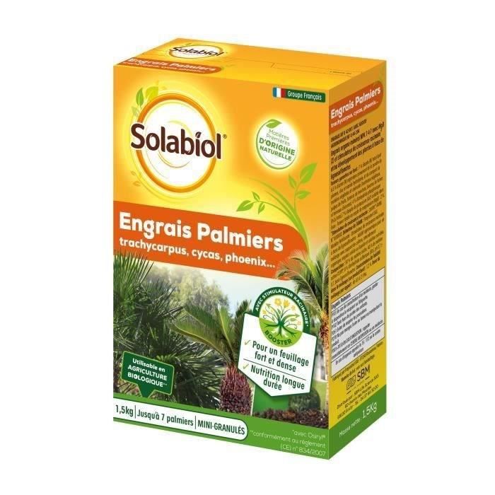 SOLABIOL SOPALMY15 Engrais palmiers et plantes mediterraneennes 1,5 Kg, Utilisable en Agriculture Biologique