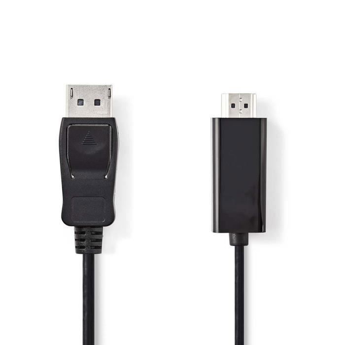 Nedis Câble vidéo-audio DisplayPort - HDMI DisplayPort (M) pour HDMI (M) 1 m noir rond