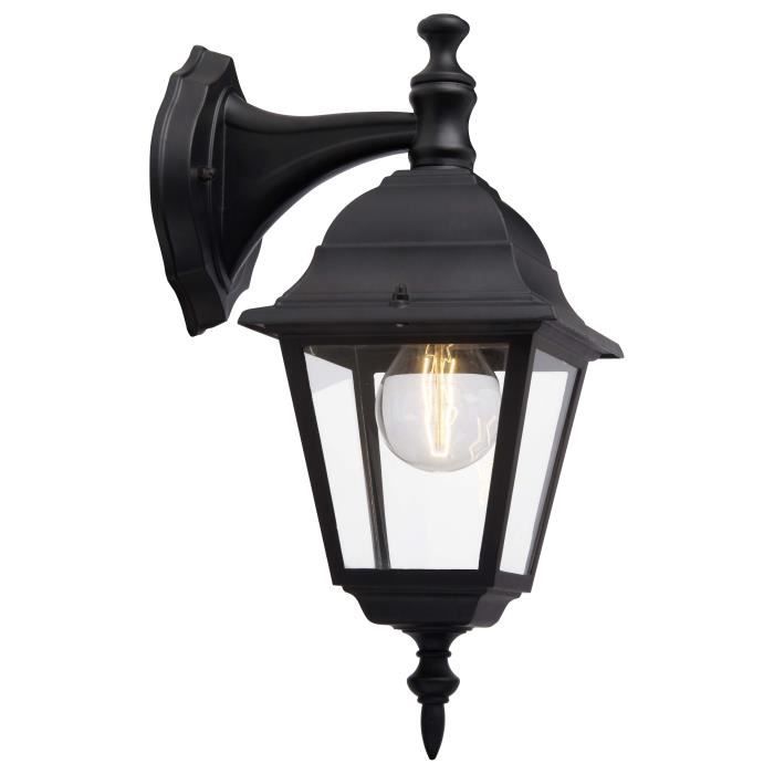 BRILLIANT - NEWPORT applique ext?rieure - descendante - coloris noir - m?tal/verre E27 1x60W