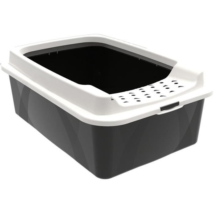 Caja de arena con bordes - ROTHO MYPET - BONNIE - 57,2 x 39,3 x 20,9 cm - Negro