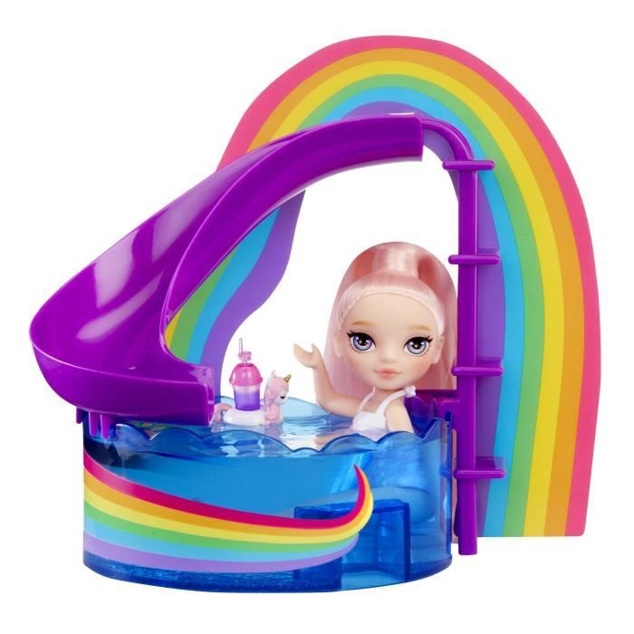 Image secondaire de Jeu de société - MGA - Piscine arc en ciel avec toboggan - Poupée Blush - 10 pieces - Multicolore