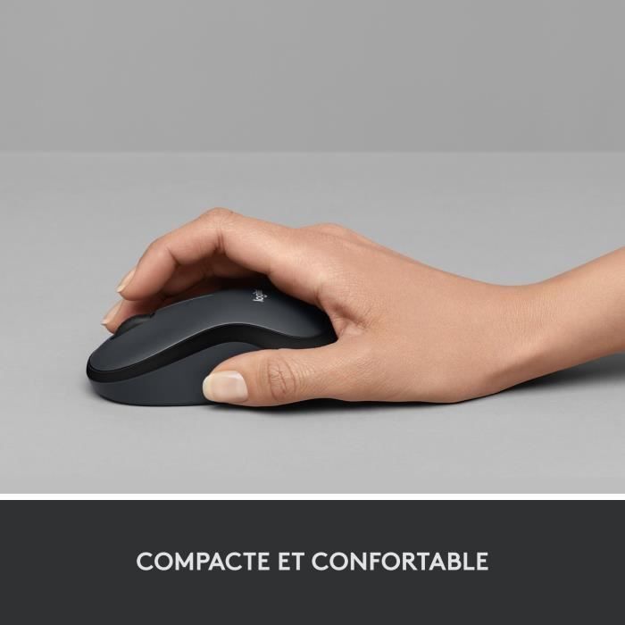 LOGITECH Souris Silencieuse M220 Silent - Sans Fil - Gris/Noir