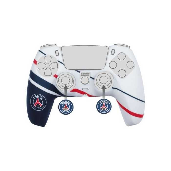 Custodia protettiva per controller DualSense PS5 - KONIX Naruto Shippuden - Silicone - Impugnature per i pollici - Blu, bianco e rosso