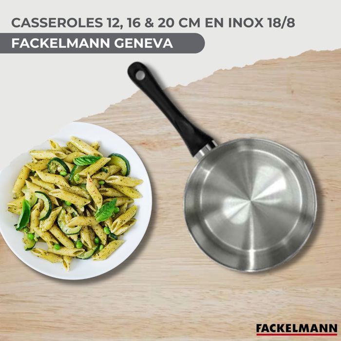 Image secondaire de Set de 3 Casseroles en Inox Fackelmann Geneva - 12, 16 et 20 cm
