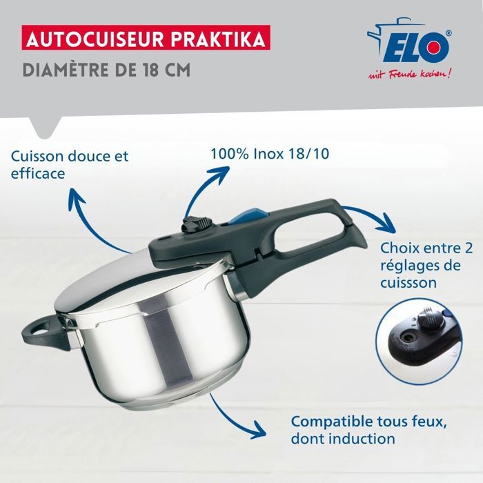 Image secondaire de Autocuiseur - FACKELMANN - Elo Praktika - 18 cm - 2,7 litres