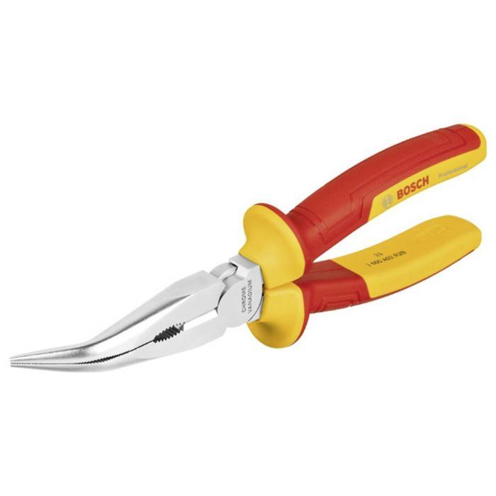 Pince VDE à bec long coudée - BOSCH PROFESSIONAL - 200 mm - Isolée jusqu'à 1 000 V - Protection électrique