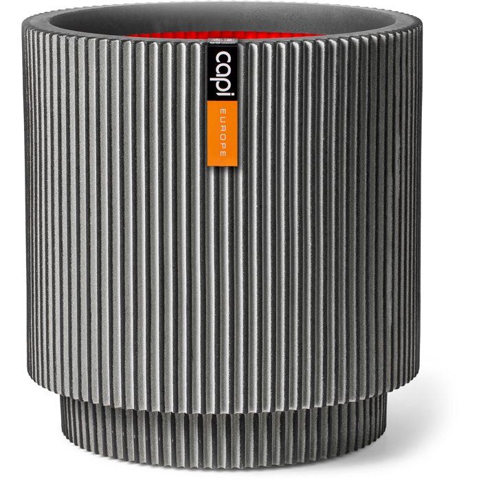 Vase Cylindrique Groove NL Anthracite - CAPI EUROPE