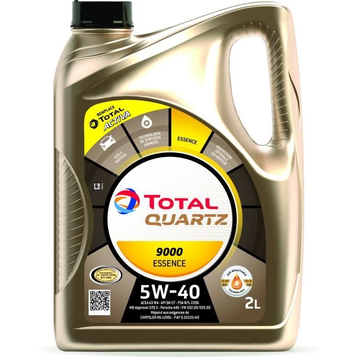 TOTAL Quartz 9000 Essence 5W40 - Huile moteur 2 L