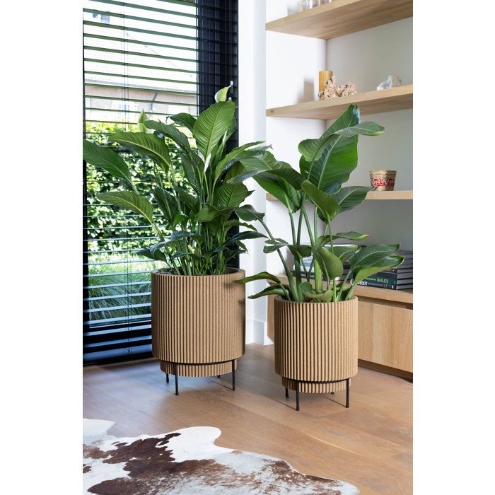 Image secondaire de Vase Cylindre Groove NL Beige 36 x 38 cm - CAPI EUROPE