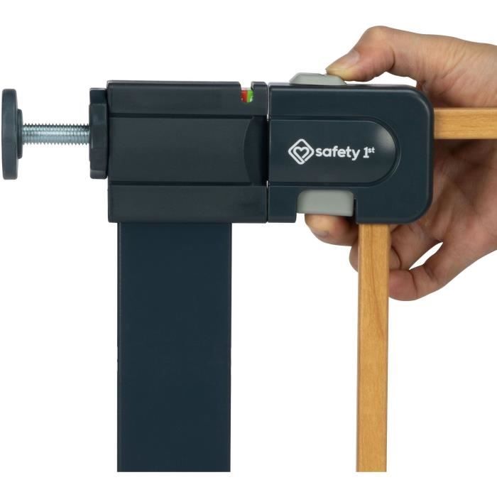 Puerta de seguridad infantil efecto madera 73-80 cm máximo 136 cm diseño fácil cierre