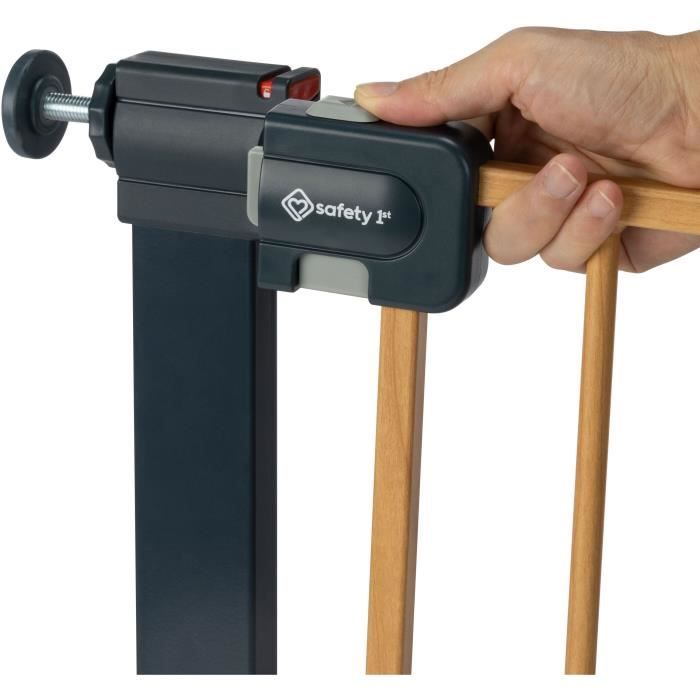 Puerta de seguridad infantil efecto madera 73-80 cm máximo 136 cm diseño fácil cierre