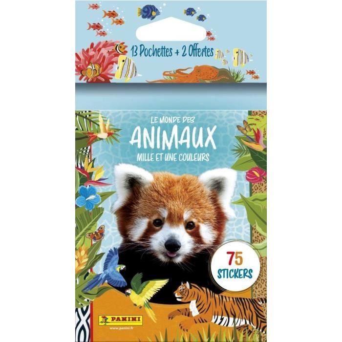 Adesivi - PANINI - Animali 2025 - Blister da 13 bustine + 2 omaggio - 75 adesivi
