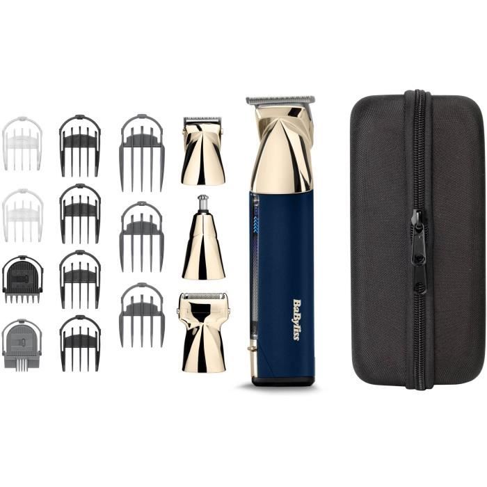 Recortadora multiusos inal�mbrica - BABYLISS - MT992E Super-X Metal - 5 h de duraci�n de la bater�a - 4 cabezales - Edici�n Gold & Navy