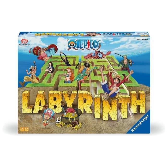 Ravensburger – Classico gioco da tavolo – One Piece Labyrinth – Gioco da tavolo – Puzzle game – Bambino e famiglia – 7 anni – Misto – 22887