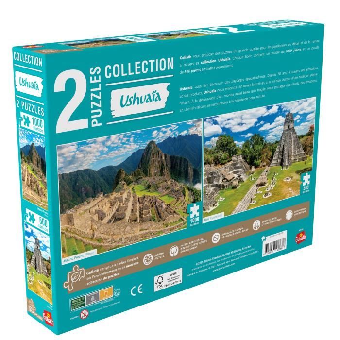GOLIATH Puzzle Collection Ushuaia - Machu Picchu (Pérou) et Tikal (Guatemala)