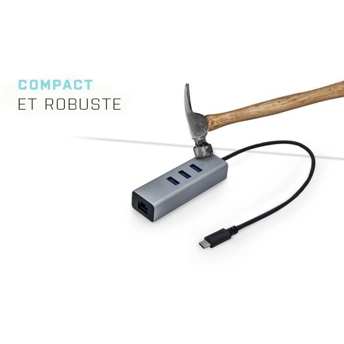 i-tec - USB-C Métal 3-Port USB HUB avec Gigabit Ethernet