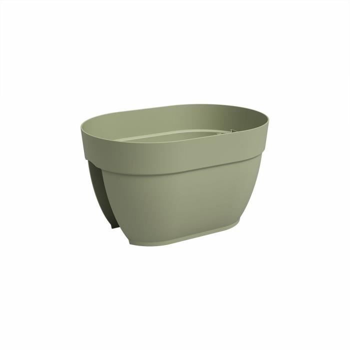 ARTEVASI Jardiniere balcon CAPRI CAMPANA - 40 ma - Vert cendr� - 39 x 25,6 x 22,5 cm