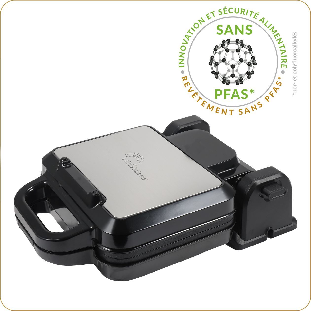 LITTLE BALANCE Waffle Maker - Waffle capovolte - Dimensioni 22x18cm - Funzione reversibile - 1200W