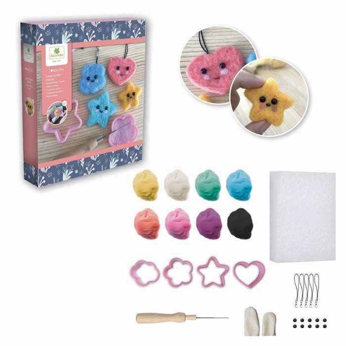 Image secondaire de Lovely Box SYCOMORE - Kit de Pendentifs en Laine Cardée Kawaii