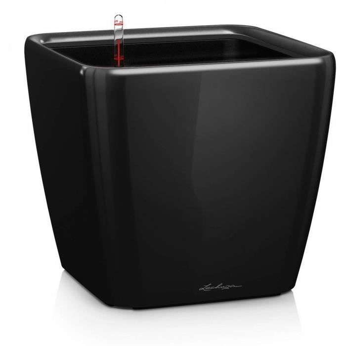 Vaso da fiori - LEC - Quadro Premium LS 50 - nero lucido - con riserva d'acqua - 50 x 50 x 46,5 cm