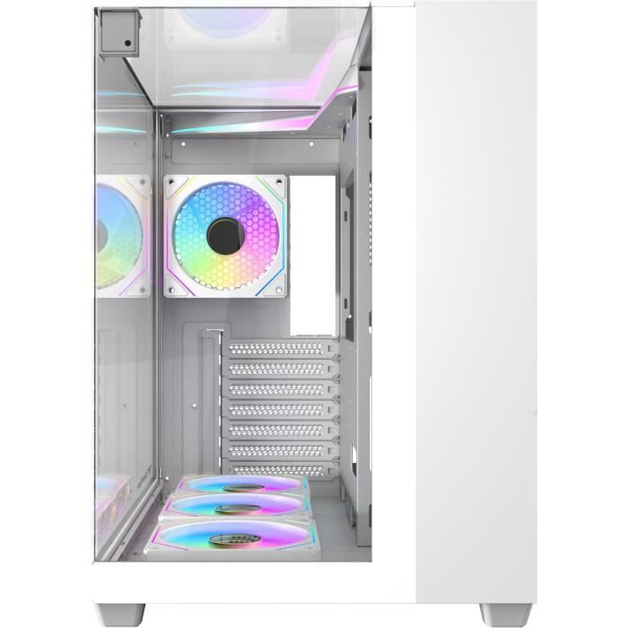 Image secondaire de Boîtier PC Darkflash TH285 Blanc avec A-RGB et Verre Trempé
